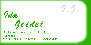 ida geidel business card